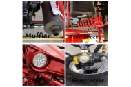 125CC Buggy ATV Sport Quad Dirt Bike 4 Wheel  Go kart Semi Auto SAHARA PRO RED