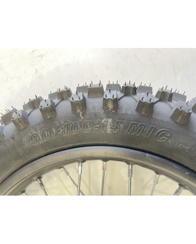 15mm  90/100-14 14" Inch Rear Wheel Rim Disc Sprocket Knobby Tyre  Dirt Bike