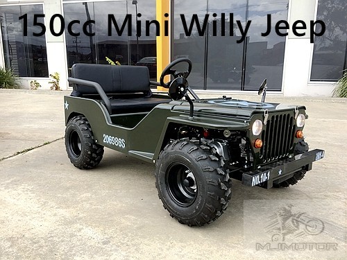 2017 150cc Mini Willy Jeep Replica 2WD Semi Auto Golf Cart Twin Seat Kids Adults