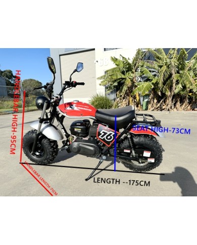 MB200X TrailMaster Hurricane Mini Bike Coleman Full sized REC-REG E-start BLACK