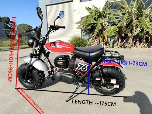MB200X TrailMaster Hurricane Mini Bike Coleman Full sized REC-REG E-start BLACK
