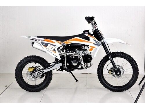 125cc Dirt Bike Pit Motor Motocross Pro Electric Start 14/17 Big Wheel in Dingo Orange