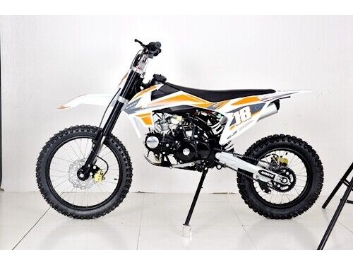 125cc Dirt Bike Pit Motor Motocross Pro Electric Start 14/17 Big Wheel in Dingo Orange