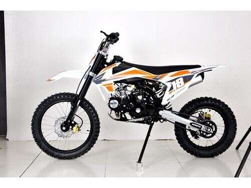 125cc Dirt Bike Pit Motor Motocross Pro Electric Start 14/17 Big Wheel in Dingo Orange
