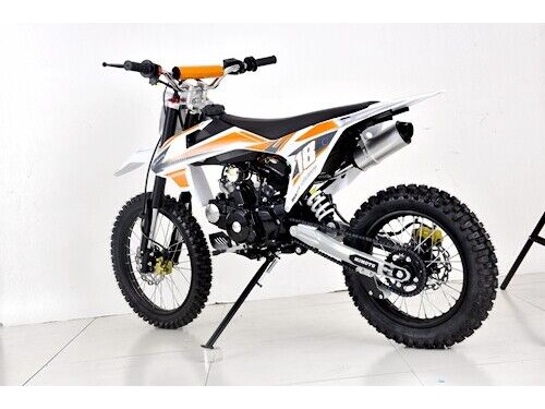 125cc Dirt Bike Pit Motor Motocross Pro Electric Start 14/17 Big Wheel in Dingo Orange