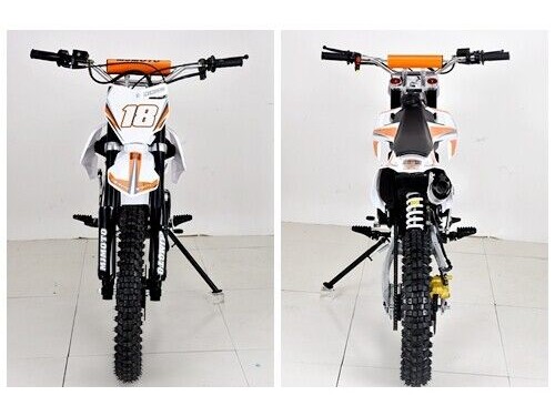 125cc Dirt Bike Pit Motor Motocross Pro Electric Start 14/17 Big Wheel in Dingo Orange